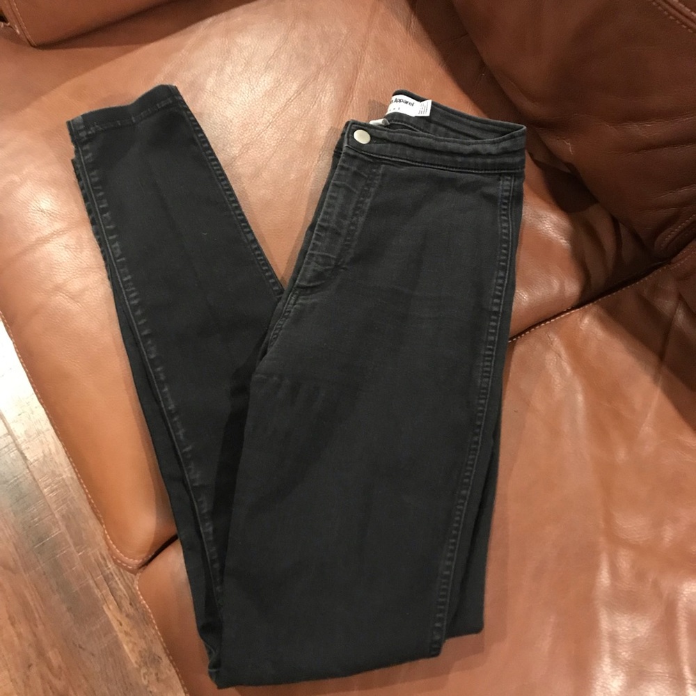 High Waisted Stretchy Material Black Jeans